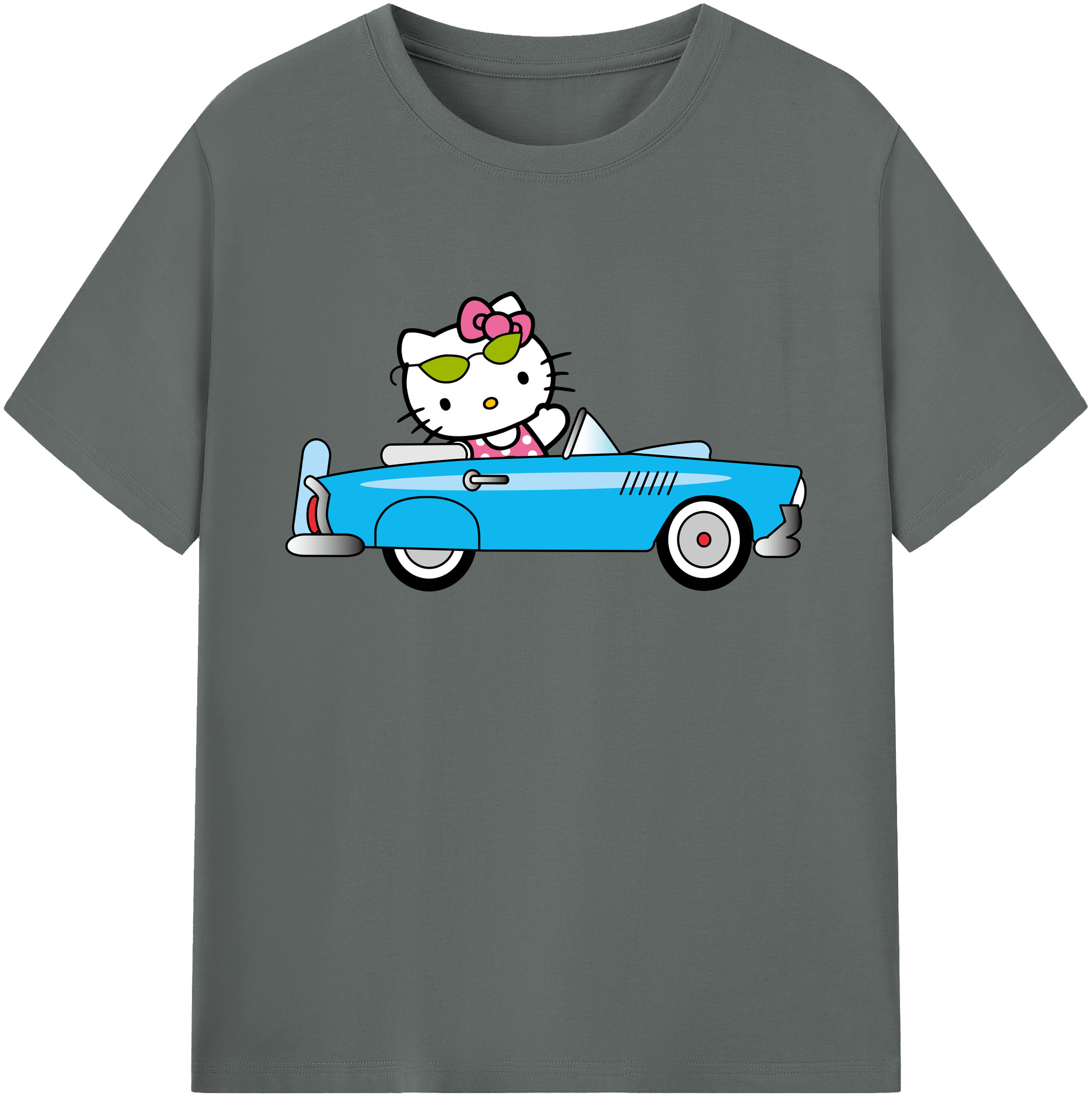 （画像用） Hello Kitty ハローキティ 綿100％ メンズ半袖Tシャツ｜肌触りやわらか＆通気性